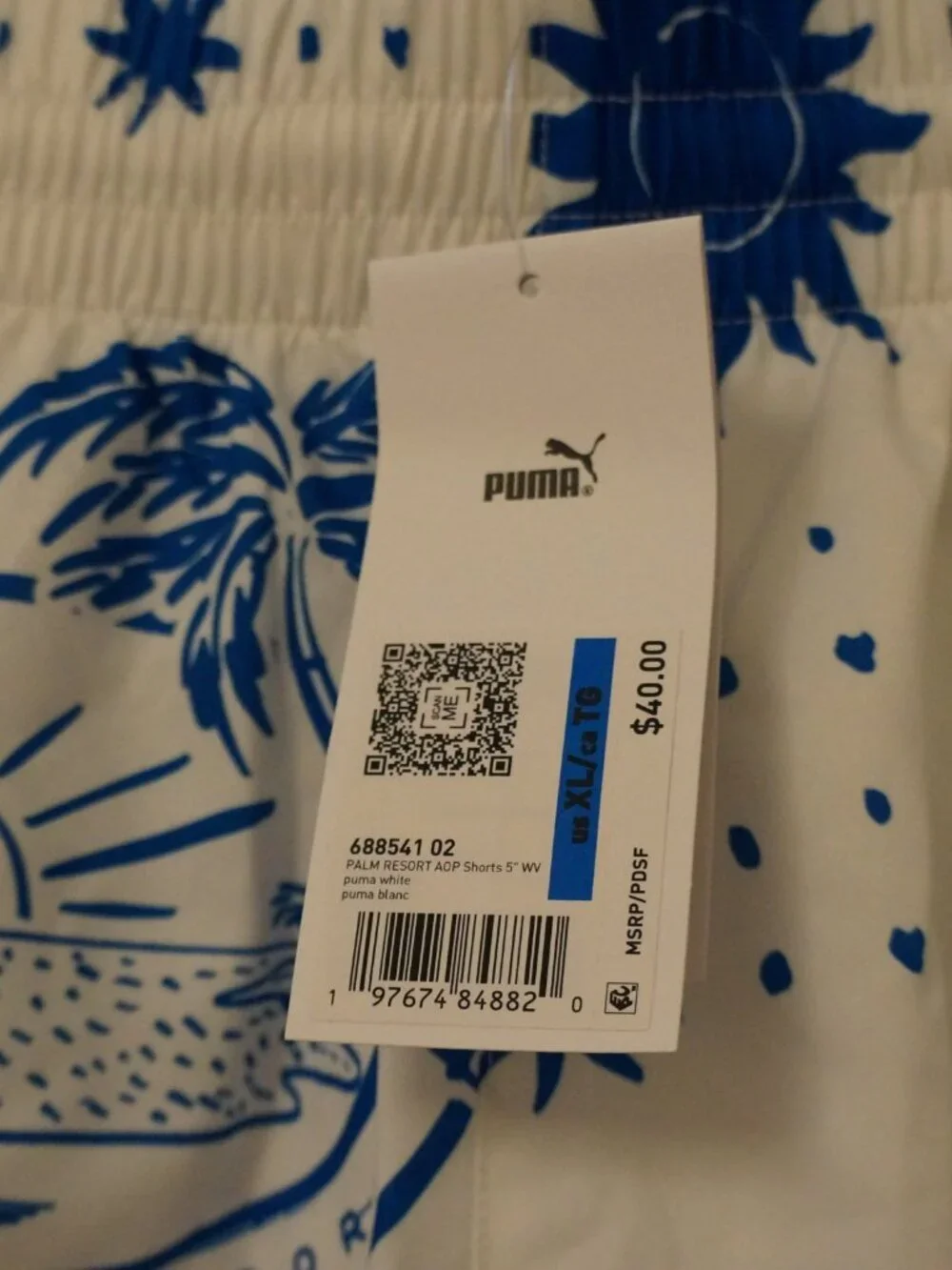Puma Resort Men Printed White Shorts #062